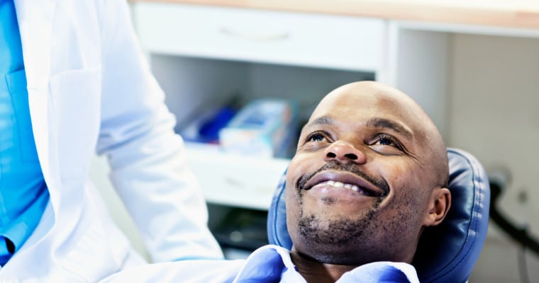 A man in the dentist's chair